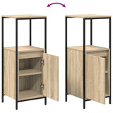 Bathroom Furniture Set with Shelf 3 pcs Sonoma Oak and Black 3328395