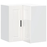 Kitchen Wall Corner Cabinet Porto High Gloss White Engineered Wood 854099