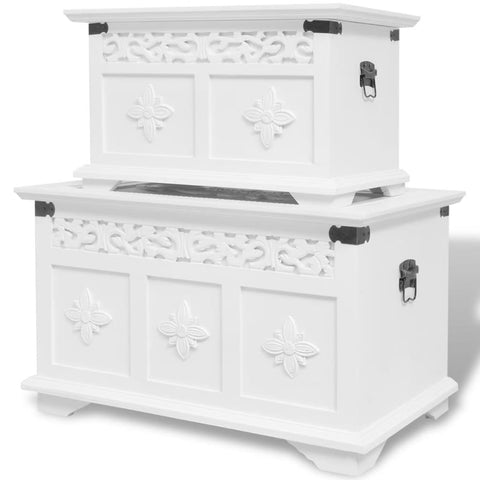 Two Piece Storage Chest Set White 244360