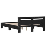 ZNTS Bed Frame with LED without Mattress Black 140x200 cm 3207547