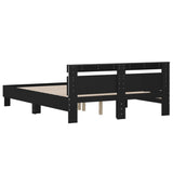 Bed Frame with LED without Mattress Black 140x190 cm 3207561