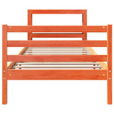 Bed Frame without Mattress Wax Brown 90x190 cm Single Solid Wood Pine 3305837