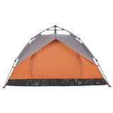 Camping Tent Dome 3-Person Grey and Orange Quick Release 4004195