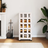 Log Holder with Wheels White 40x49x110 cm Solid Wood Pine 832328