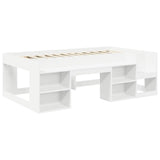 Kids'High Bed Frame with Storage White Engineered Wood 3423599