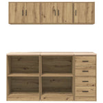 ZNTS Garage Cabinets 6 pcs Artisan Oak Engineered Wood 3328358