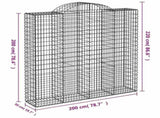 Arched Gabion Baskets 8 pcs 200x50x200/220 cm Galvanised Iron 3146431