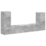 TV Cabinet Set 4 pcs Concrete Grey Engineered Wood 3409117