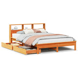 Bookcase Bed without Mattress Wax Brown 140x200 cm Solid Wood Pine 3309811