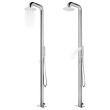 Garden Shower with Brown Base 230 cm Stainless Steel 3070779