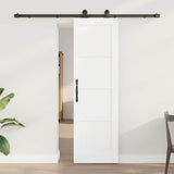 Sliding Door White and Black 61 x 198.5 cm Solid Pine Wood 3333353