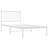 Metal Bed Frame without Mattress with Headboard White 90x190cm 350923