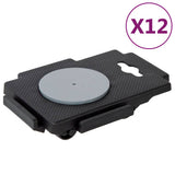 Moving Dollies with 8 Wheels 12 pcs Black Polypropylene 150 kg 3157515
