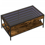 ZNTS Coffee Table with Infinity LED Smoked Oak 90x50x38 cm 847709