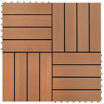 22 pcs Decking Tiles 30x30 cm 2 sqm WPC Dark Brown 277796