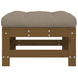 Garden Footstool with Cushion Honey Brown Solid Wood Pine 825670