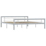 Bed Frame without Mattress Grey and White Metal 180x200 cm Super King 284561