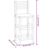 Bar Stool Set of 8 Natural wood Solid acacia wood Standard 3115988