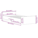 Bed Frame without Mattress Grey Sonoma 100x200 cm Engineered Wood 835937