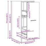 Apothecary Cabinet White 30x41x77.5 cm Engineered Wood 855151