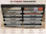 Chest of Ten Fabric Drawers - Charcoal Grey T3398P377781