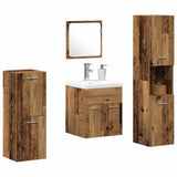 Bathroom Furniture Set with Door 5 pcs Old Wood Engineered Wood 3332598