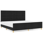 ZNTS Bed Frame Black 200x200 cm Fabric 3344755