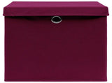 Storage Boxes with Covers 10 pcs 28x28x28 cm Dark Red 325202