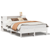 Bookcase Bed without Mattress White 120x190 cm Small Double Solid Wood Pine 3322844