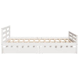 Bed Frame without Mattress White 135x190 cm Double Solid Wood Pine 3301601