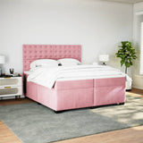 Box Spring Bed with Mattress Pink 200x200 cm Velvet 3291019
