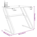 Gaming Desk with ZZ Shape Legs Black 90x60x75 cm 325410