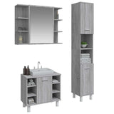 3 Piece Bathroom Cabinet Set Grey Sonoma Engineered Wood 3187607