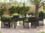 Garden Dining Set 5 pcs Black Poly Rattan 3380775