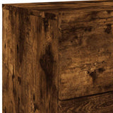 Wall-mounted Bedside Cabinet with LED Lights Smoked Oak 836820