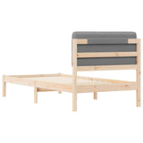 Bed Frame with Upholstered Headboard Light Grey 100 x 200 cm 877999