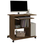 ZNTS Computer Desk Brown Oak 80x50x75 cm Engineered Wood 815545