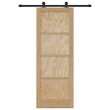 Sliding Door Manual Natural and black 78 x 211 cm 3333444