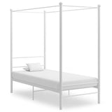 Bed Frame White Powder-coated metal Single Tough Bed Frame 325055
