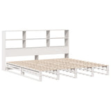 Bookcase Bed without Mattress White 180x200 cm Super King Solid Wood 3323930