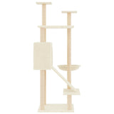 Cat Tree with Sisal Scratching Posts Cream 153 cm 171750