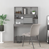 Desk with Shelves Grey Sonoma 102x45x148 cm Engineered Wood 823006