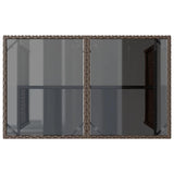 Garden Table with Glass Top Brown 110x68x70 cm Poly Rattan 366351