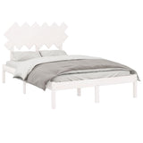 Bed Frame without Mattress White 135x190 cm Double Solid Wood 3104844
