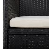Garden Dining Set Black, cream white cushion 3095930