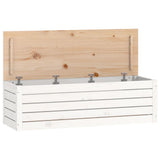 Storage Box White 109x36.5x33 cm Solid Wood Pine 823625