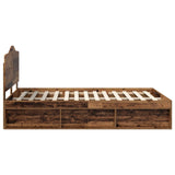 Bed Frame with Headboard Old Wood 160 x 200 cm Solid Pine Wood 3413288