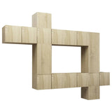 10 Piece TV Cabinet Set Sonoma Oak Engineered Wood 3079052