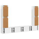 TV Cabinet Set 8 pcs High Gloss White Engineered Wood 3409136