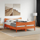 Bed Frame without Mattress Wax Brown 150x200 cm King Size Solid Wood Pine 3216380